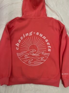 pink palm puff x amare chasing sunsets hoodie *with box and drawstring